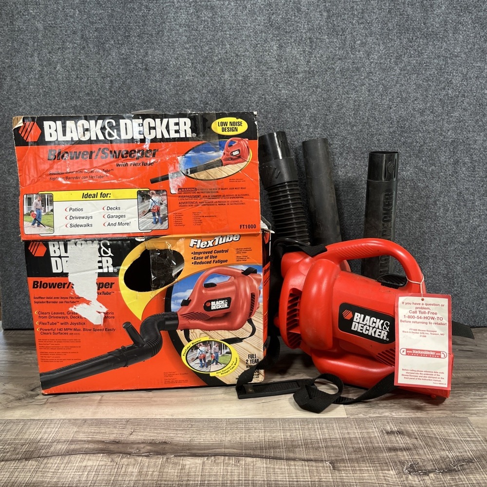 Black and Decker FT1000 Handheld Leaf Blower Sweeper Yard Work Lawn Tools TESTED